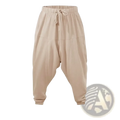 Men linen harem pants loose fit joggers in beige with elastic waistband and drawstring for comfortable wear