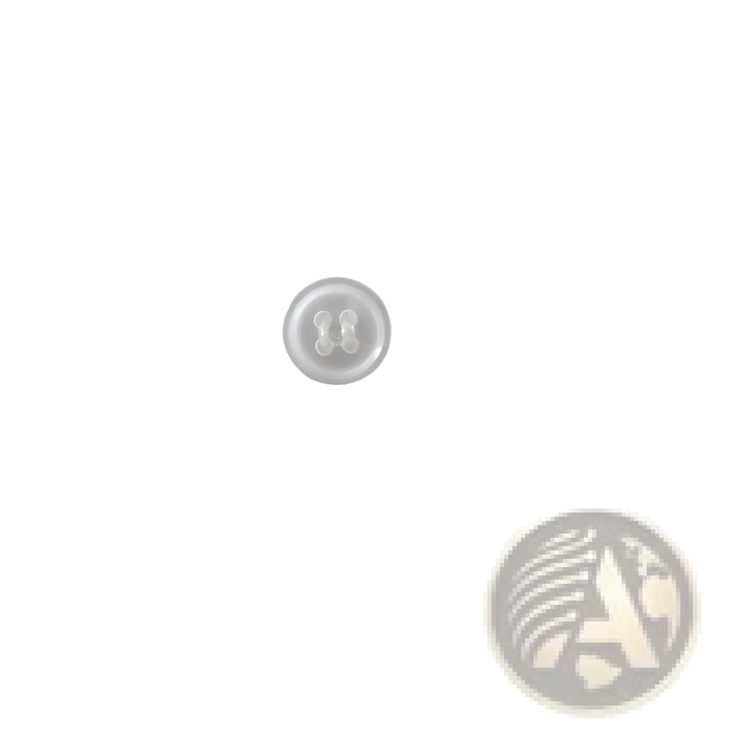 Clear plastic button with two small rounded holes on a breathable men linen short sleeve shirt