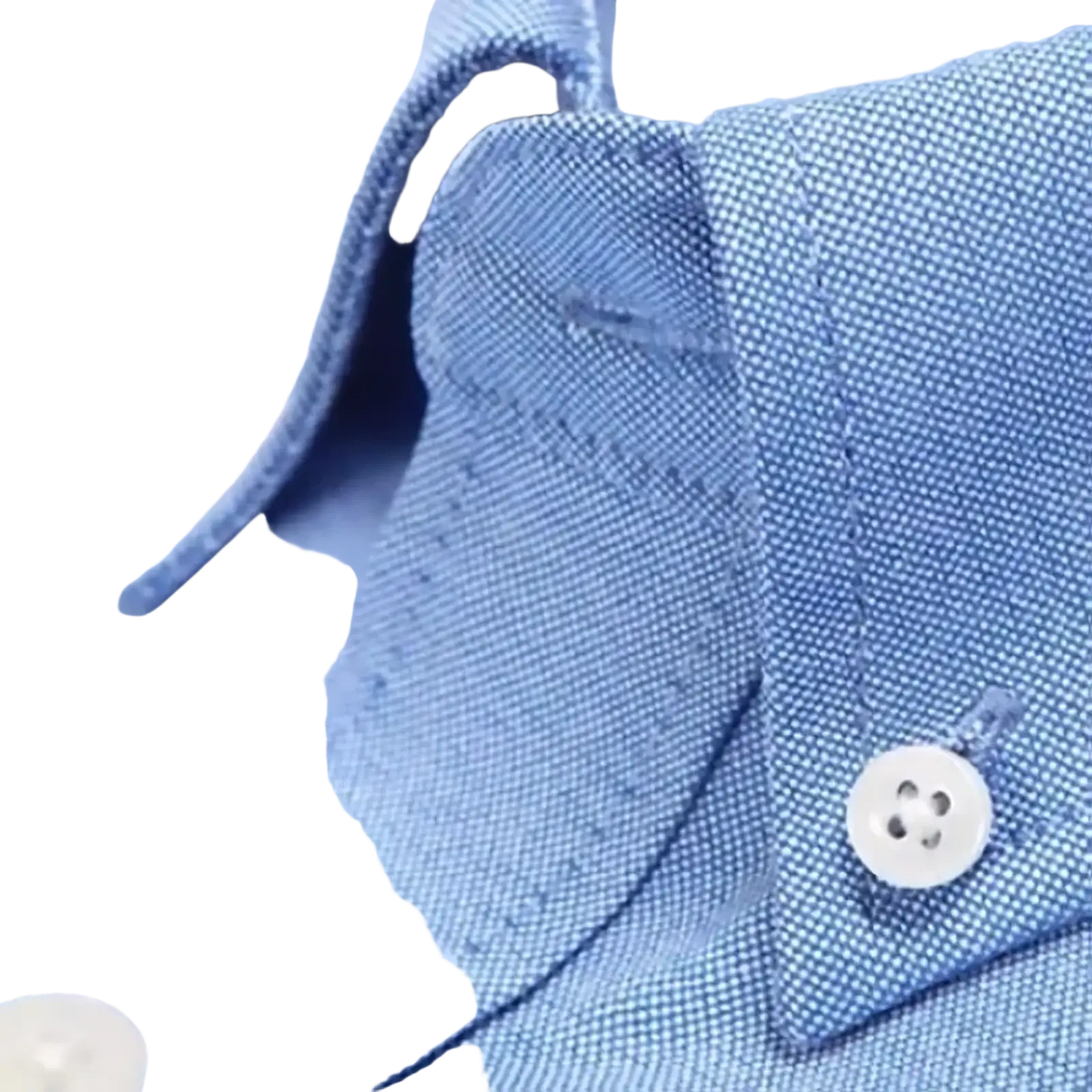 Men long sleeve oxford casual shirt with light blue button-down collar woven texture and white buttons