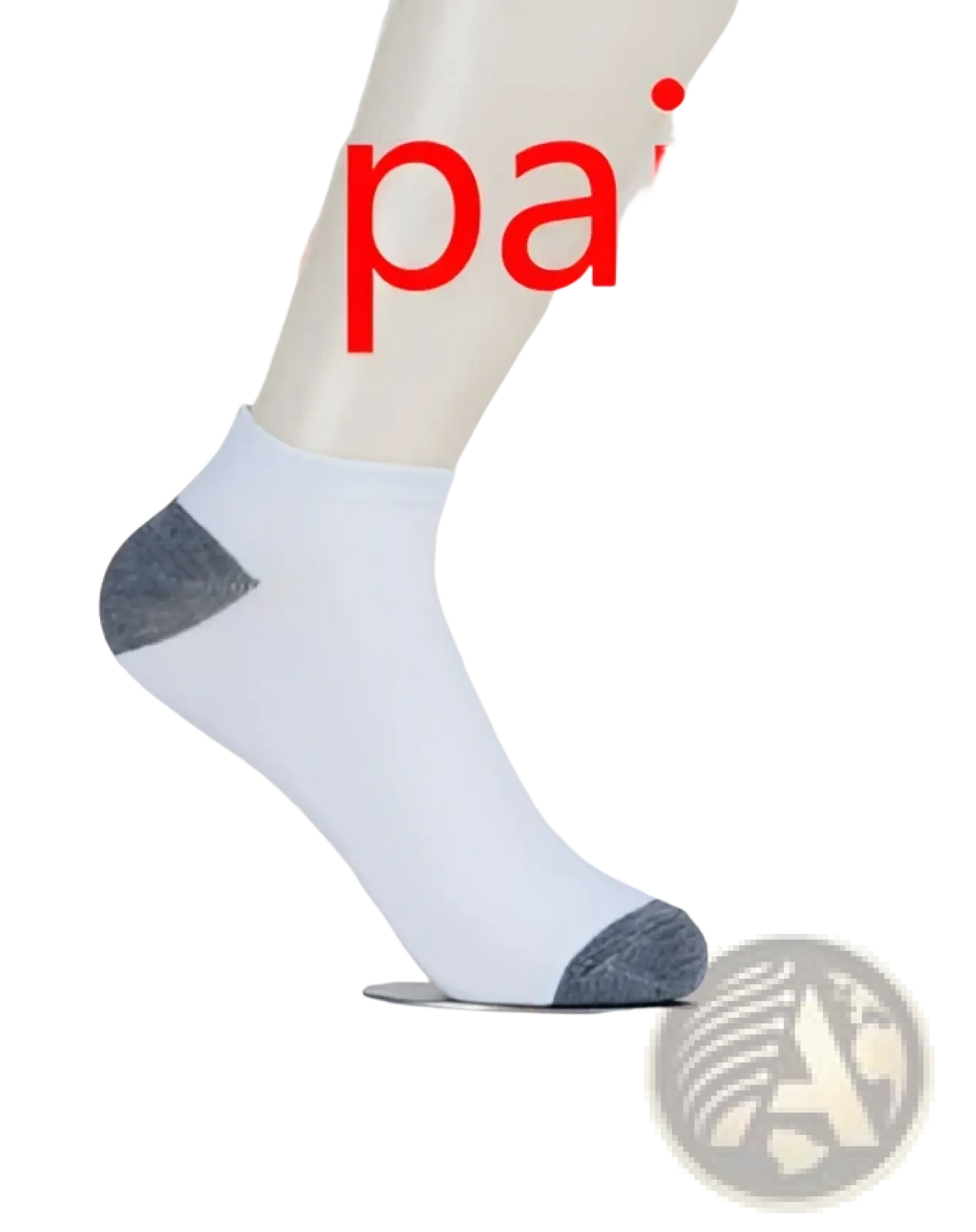 Men low cut athletic ankle socks in white with gray toe and heel accents designed for sweat absorbent comfort