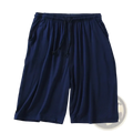 Dark blue men modal cotton lounge shorts with elastic waistband and drawstring for comfortable casual wear