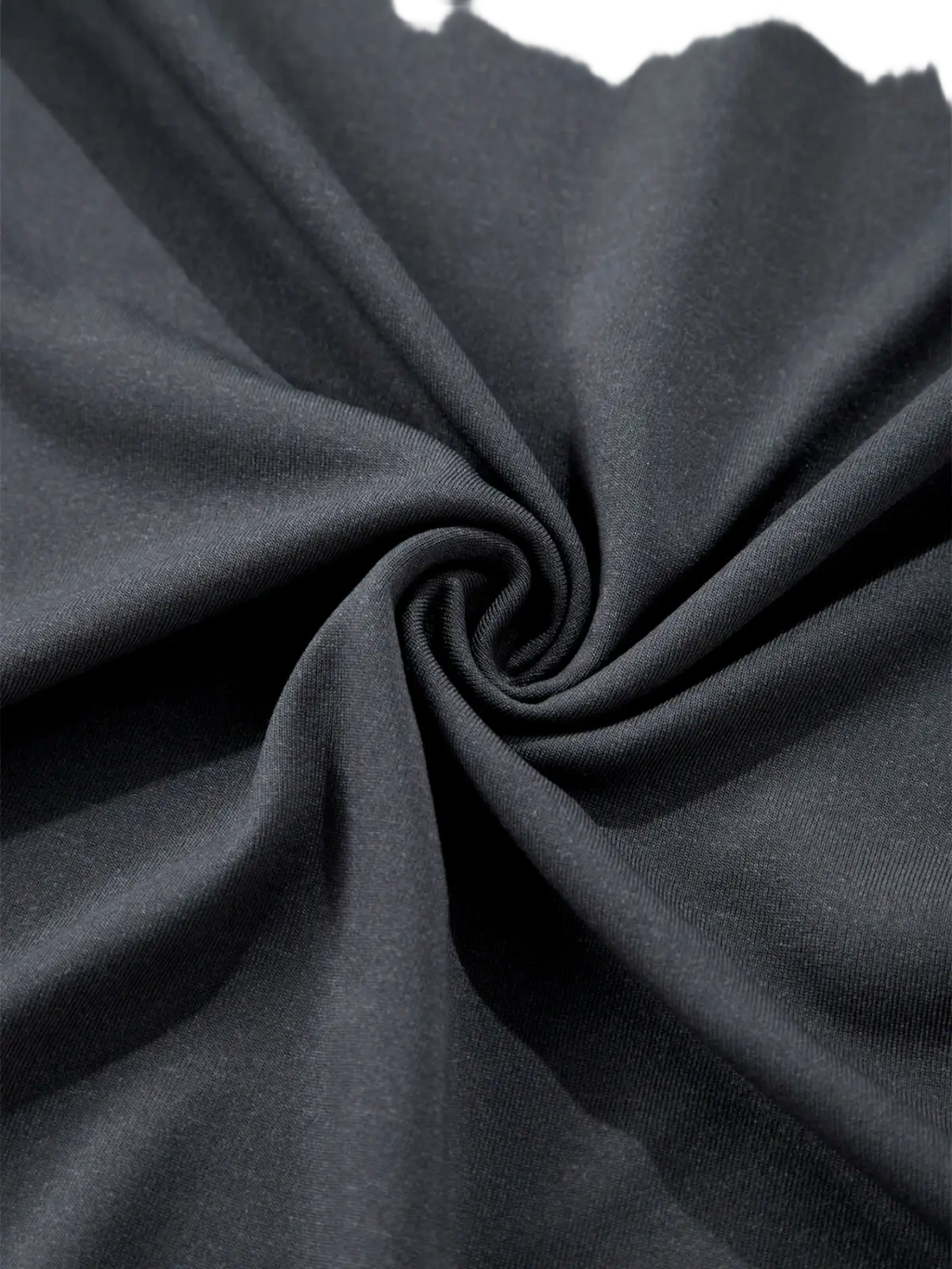 Black stretchy knit fabric with soft smooth texture and subtle sheen in men moisture wicking long sleeve crew neck t shirt