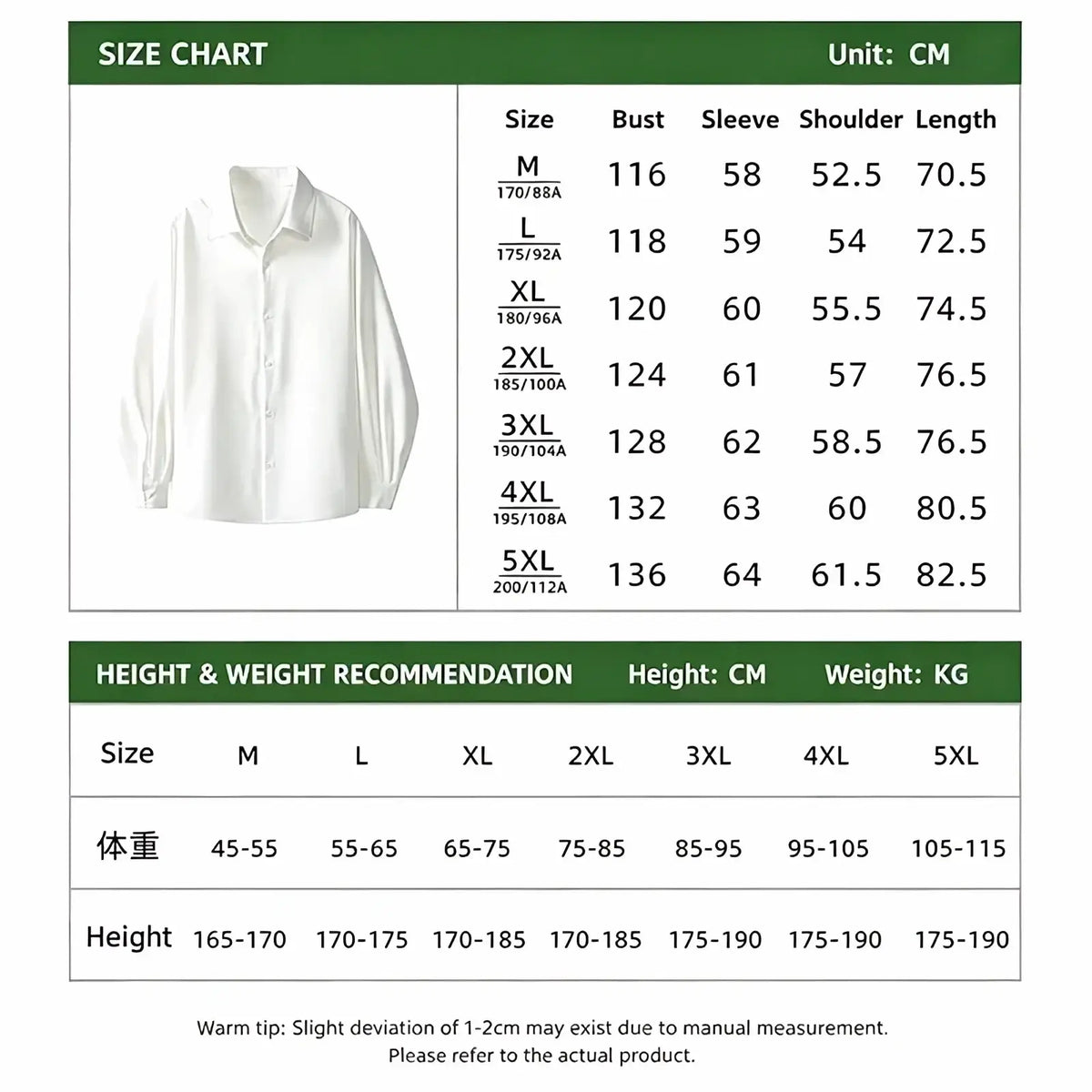 Men oversized casual long sleeve dress shirt in white featuring a button-down front and classic collar design