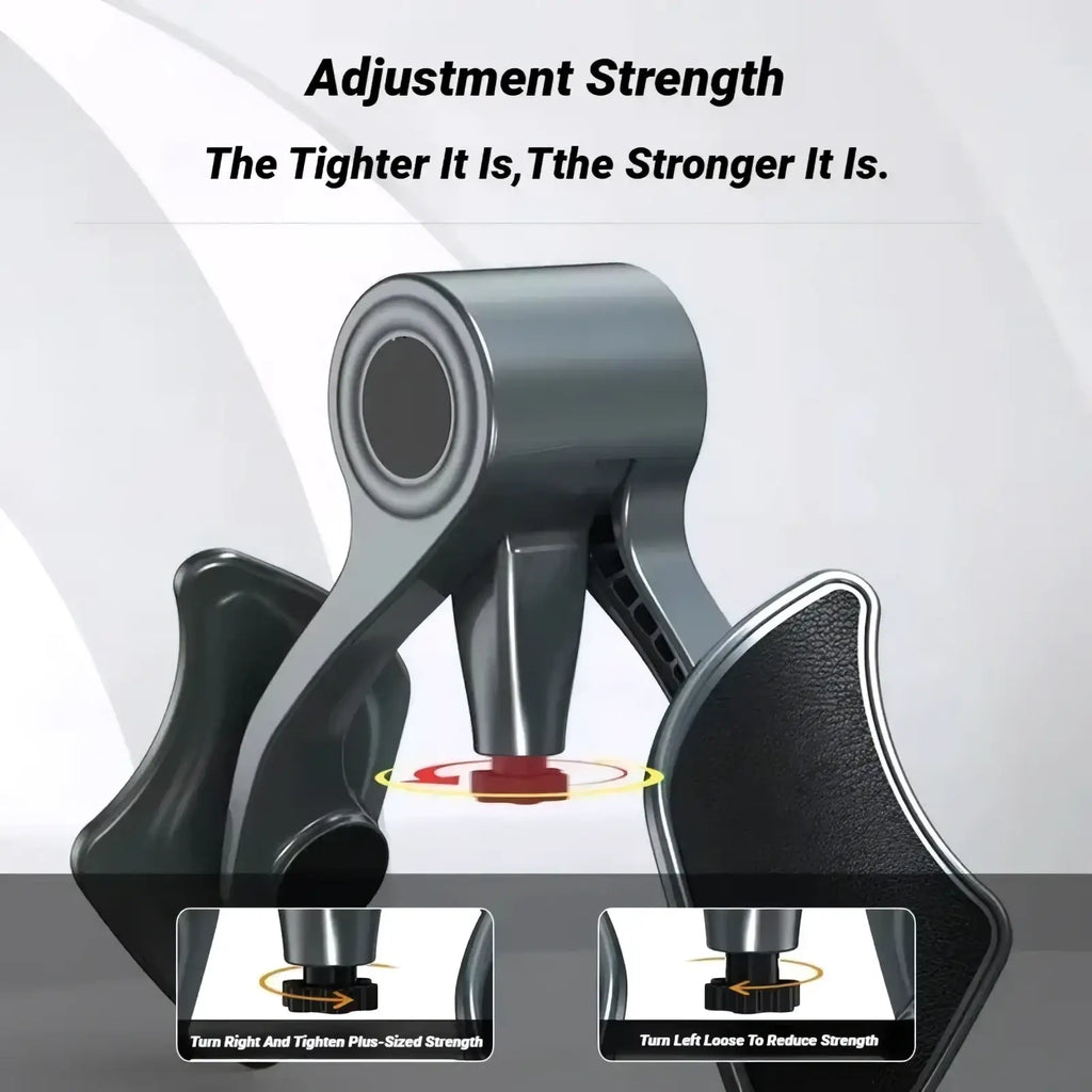 Adjustable gray metal and black rubber grip men pelvic muscle and glute exerciser with red knob for strength customization