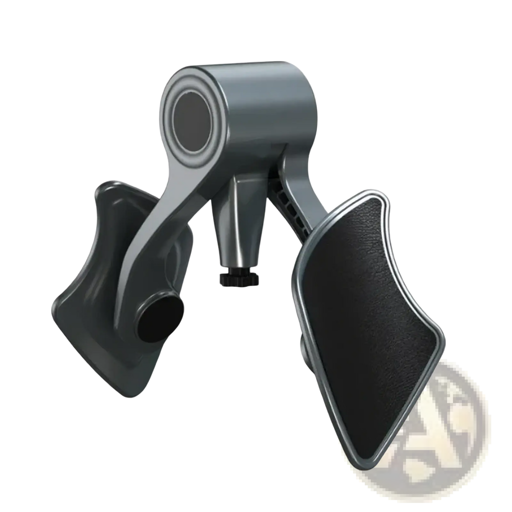 Gray and black adjustable resistance men pelvic muscle and glute exerciser with 360-degree rotating baffle