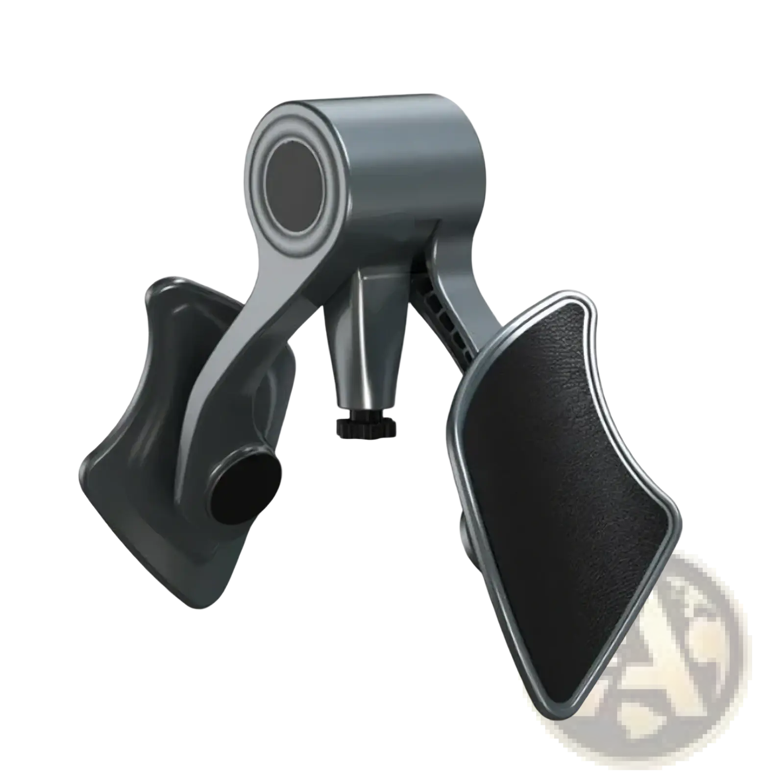 Gray and black adjustable resistance men pelvic muscle and glute exerciser with 360-degree rotating baffle