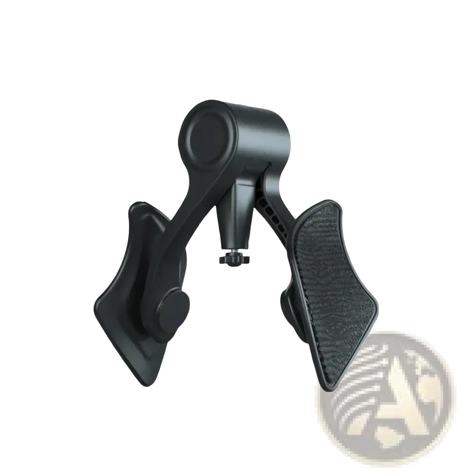 Black plastic and textured rubber men pelvic muscle and glute exerciser with adjustable grip for glute activation