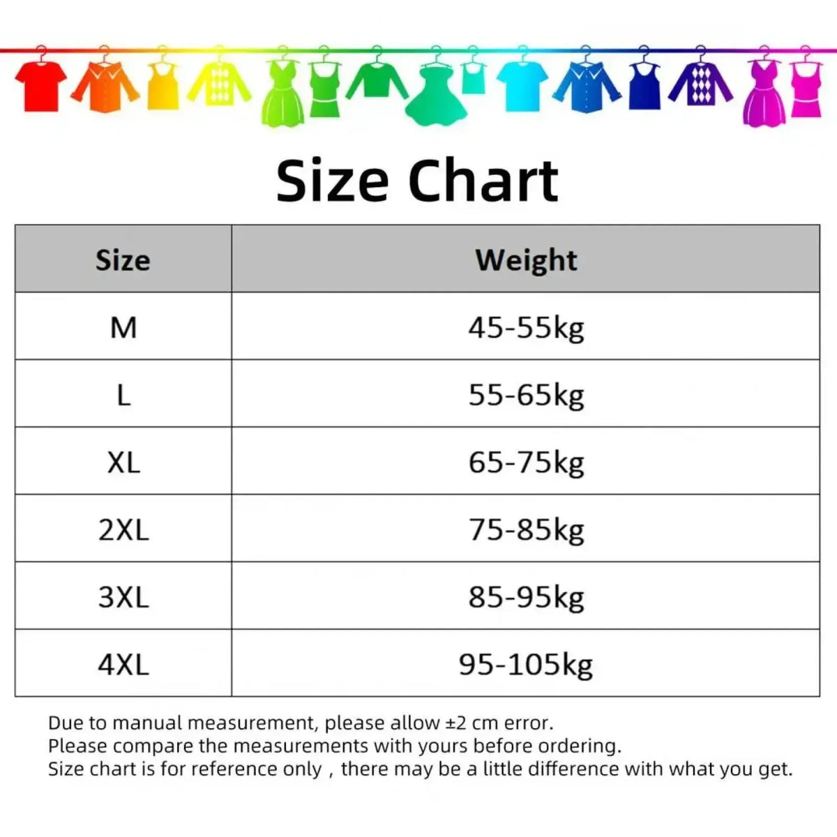 Size chart showing weight ranges for medium to 4xl sizes in men pleated suit set casual business two piece outfit