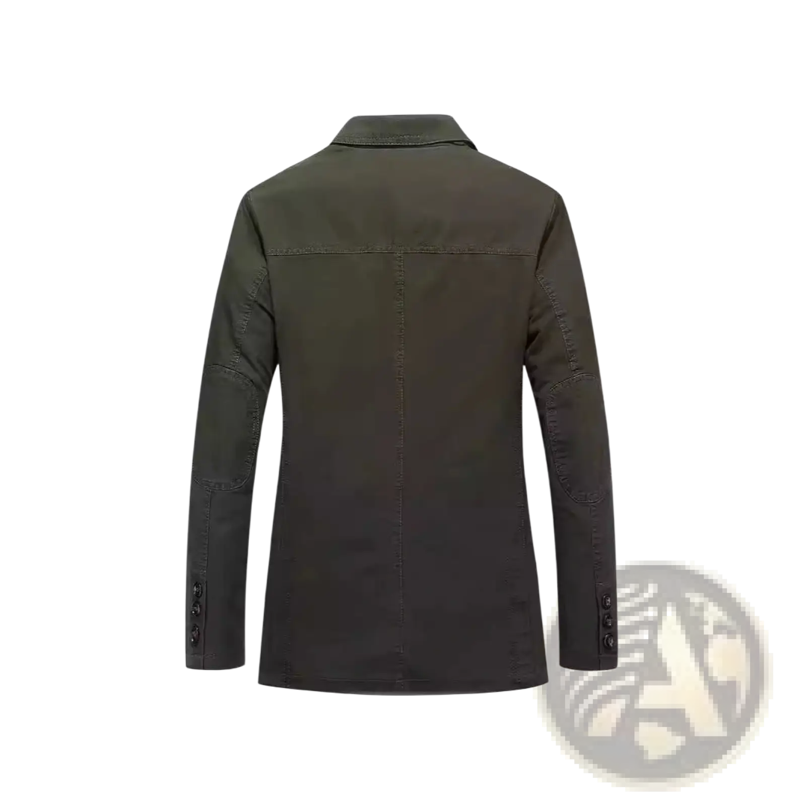 Men plus size dark olive green cotton casual blazer with structured fit and subtle stitching details