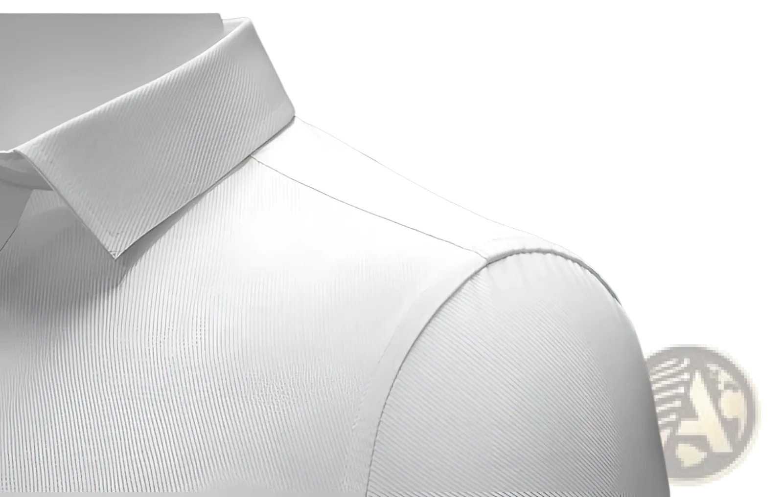Men plus size white cotton long sleeve formal dress shirt with textured fabric and subtle seam detailing