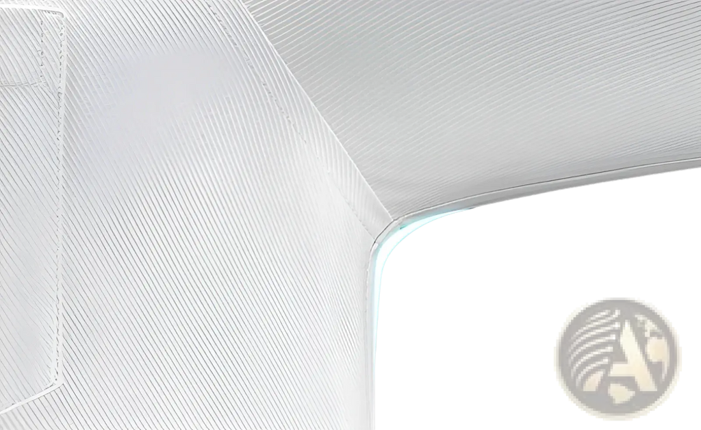 White textured cotton fabric with a curved edge highlighted by blue light for men plus size formal dress shirt