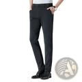 Men plus size black formal stretch trousers with a sleek straight-leg cut and subtle creases for casual wear