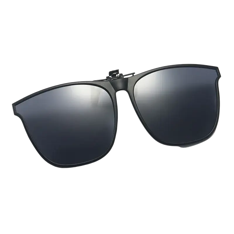 Men polarized black magnetic clip on sunglasses with uv400 protection and dark gradient lenses in a sleek frame design