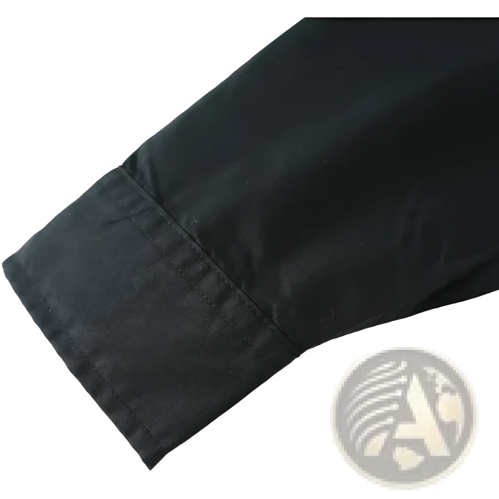 Men printed casual long sleeve shirt featuring a black nylon sleeve with a neatly stitched cuff