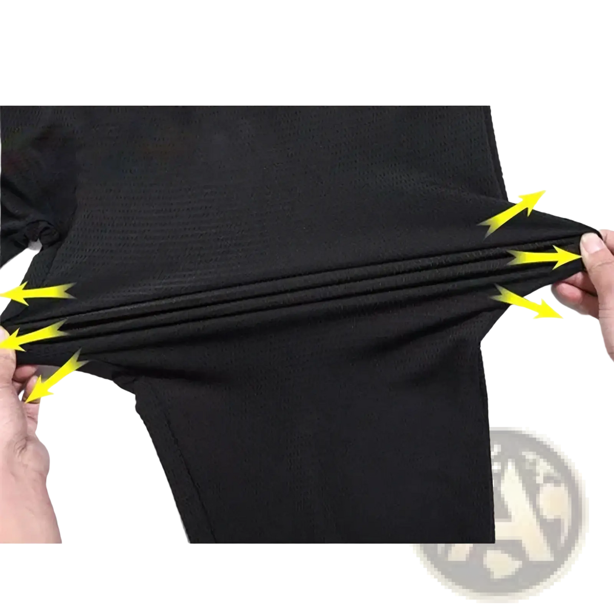 Black stretchy ribbed fabric men quick dry athletic jogger pants shown from the back side