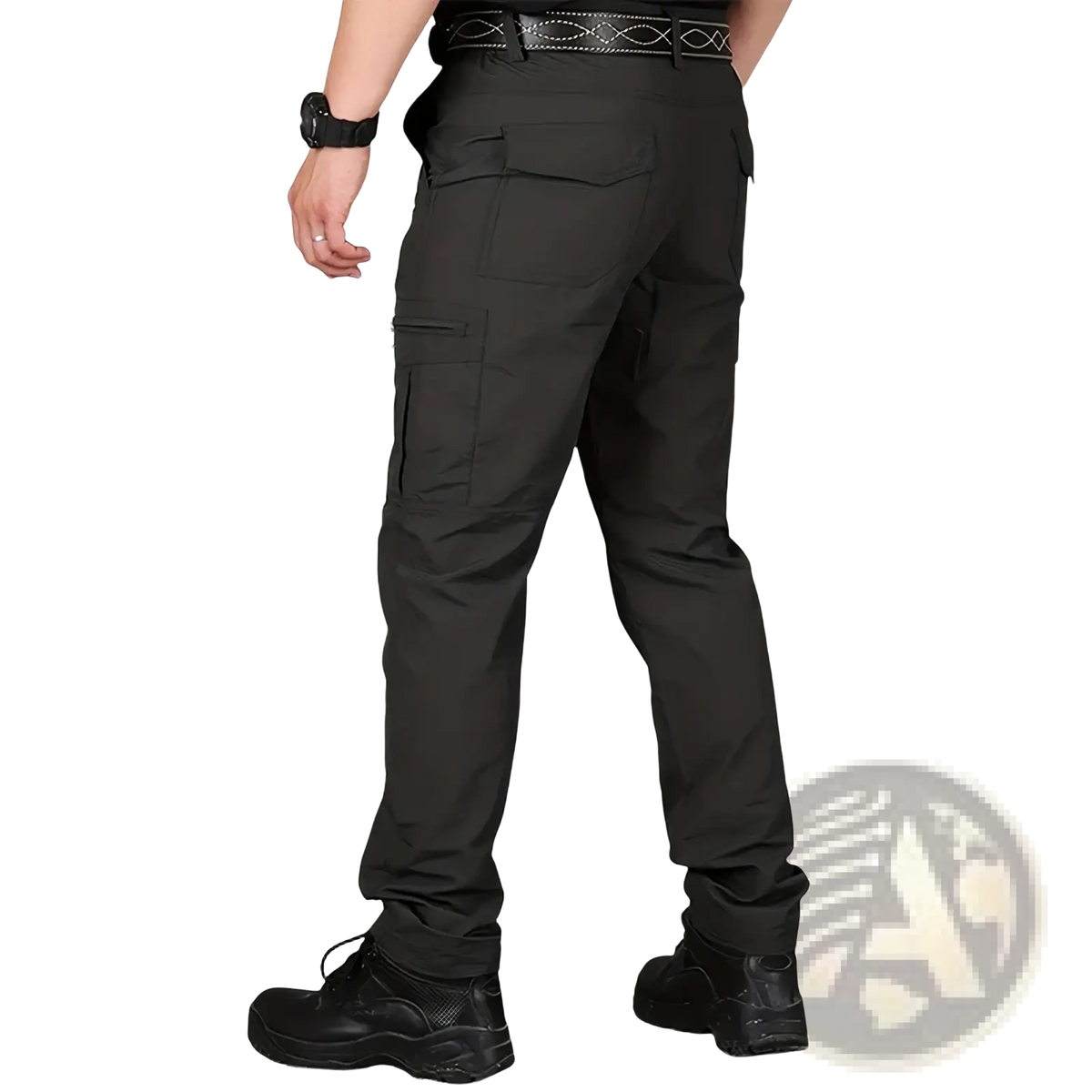 Men quick dry tactical cargo pants in black with multiple pockets and durable fabric for rugged outdoor use
