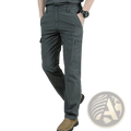 Men quick dry tactical cargo pants in dark gray durable fabric with multiple pockets and a relaxed fit