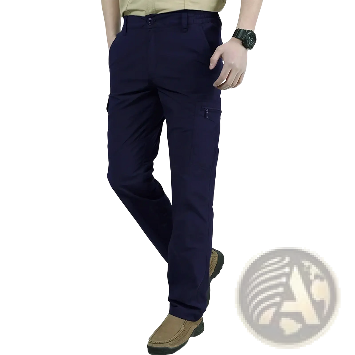 Men quick dry tactical cargo pants in dark navy with multiple pockets and durable fabric finish for outdoor use