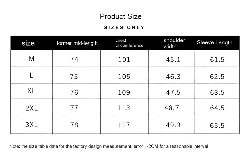 Product size chart for men retro linen blazer casual suit jacket mid-length garment measuring cm sizes m to 3xl