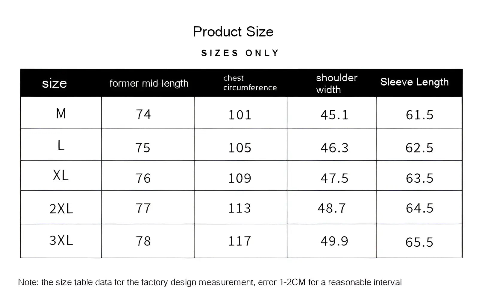 Product size chart for men retro linen blazer casual suit jacket mid-length garment measuring cm sizes m to 3xl