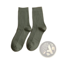 Army green ribbed cotton socks for men in earthy neutral tones showcasing texture and comfortable fit