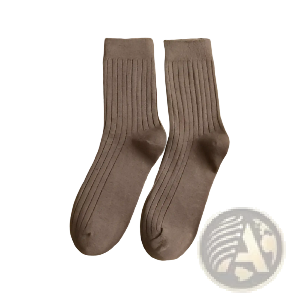 Dark brown ribbed knit cotton socks for men featuring earthy neutral tones in a comfortable durable design
