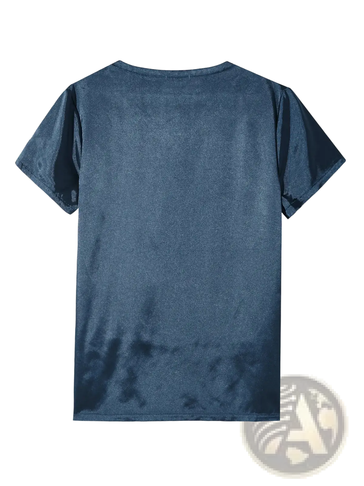 Men satin v neck loungewear t shirt in navy blue with short sleeves and subtle textured fabric for comfort