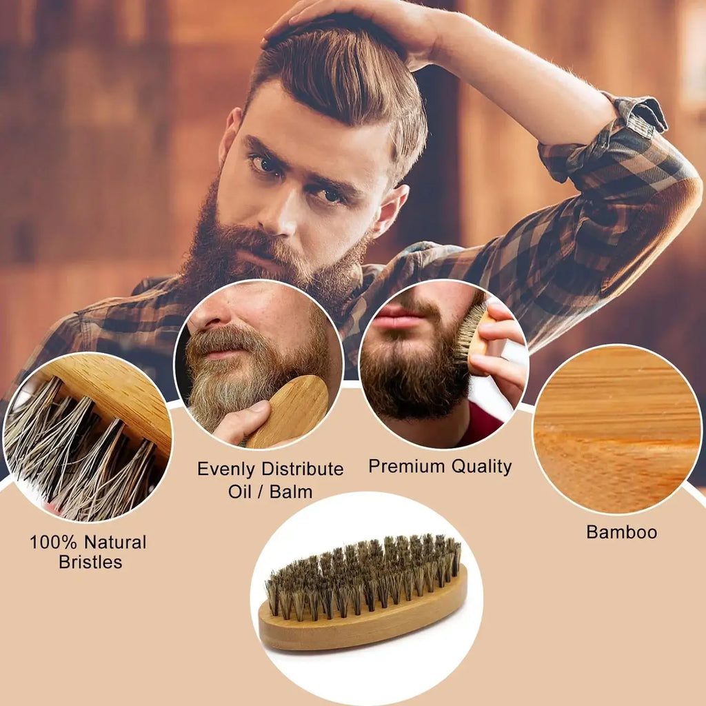 Bamboo-handled shaving brush with 100 percent natural bristles for men shaving brush and beard grooming set