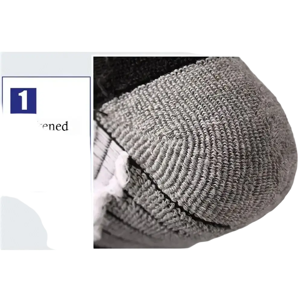 Gray thickened knit men ski socks featuring excellent thermal compression and a textured ribbed pattern for warmth