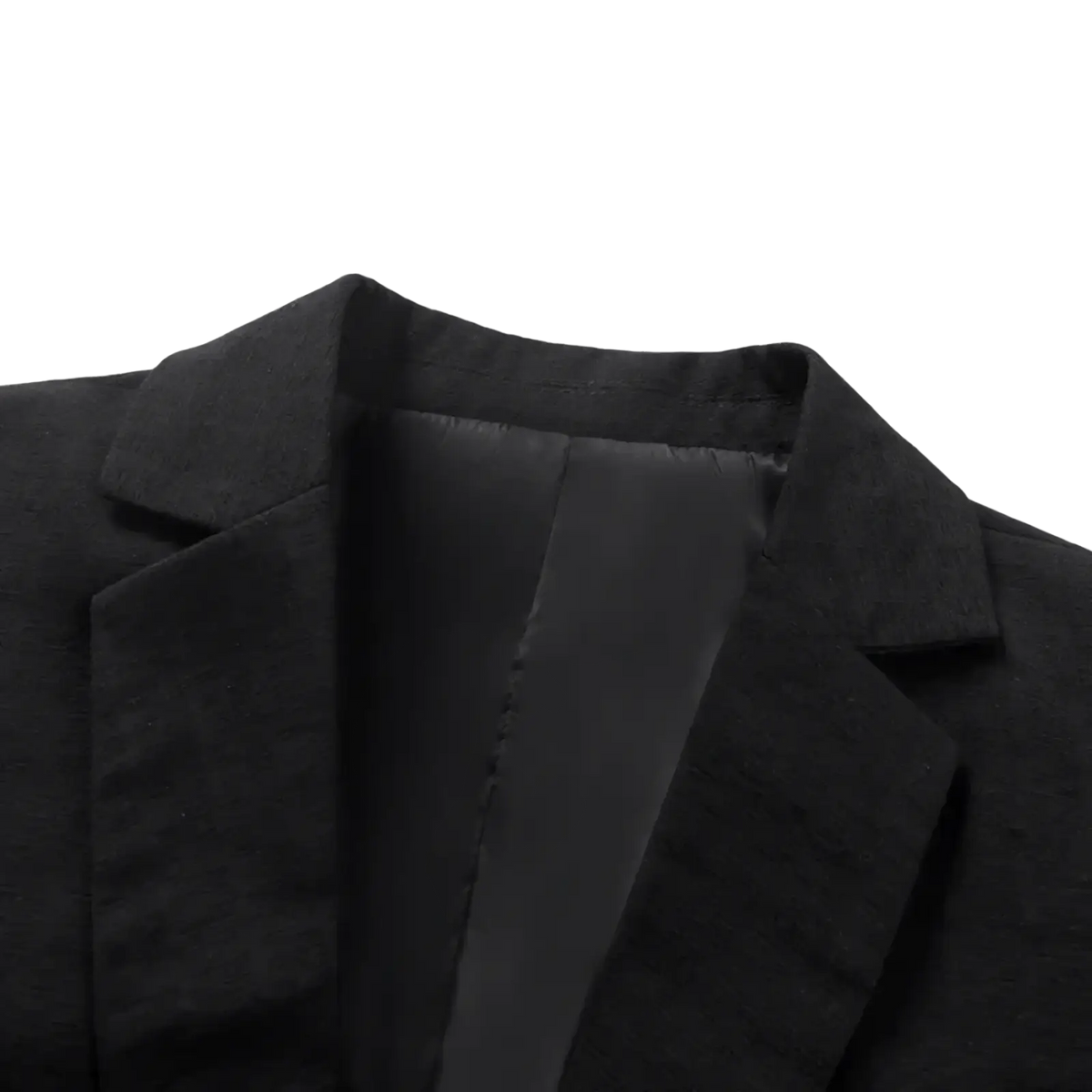 Men slim business blazer in black with structured collar and smooth inner lining non iron suit jacket
