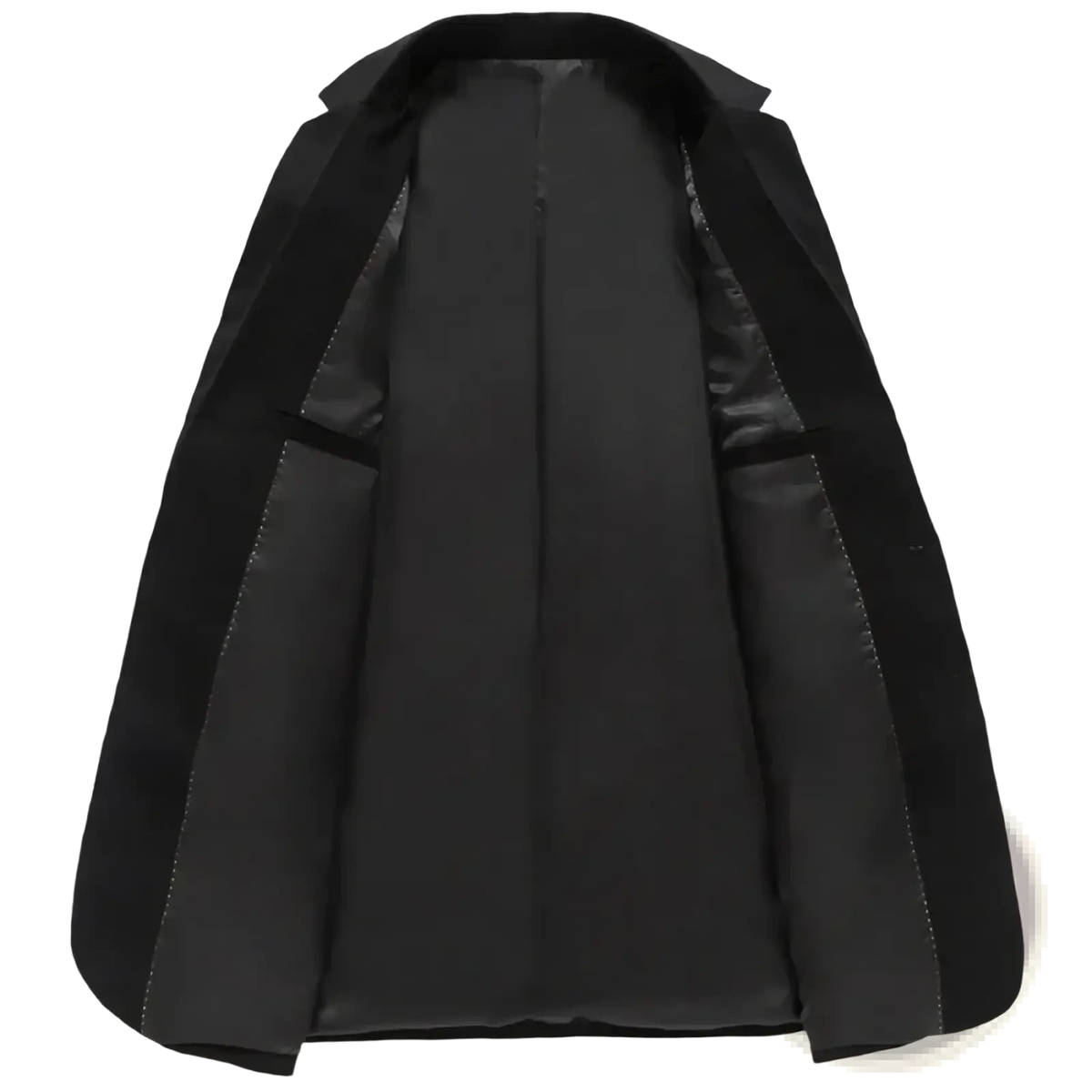 Men slim business blazer black btsukimi coat with sleek tailored design and subtle stitching details for formal wear