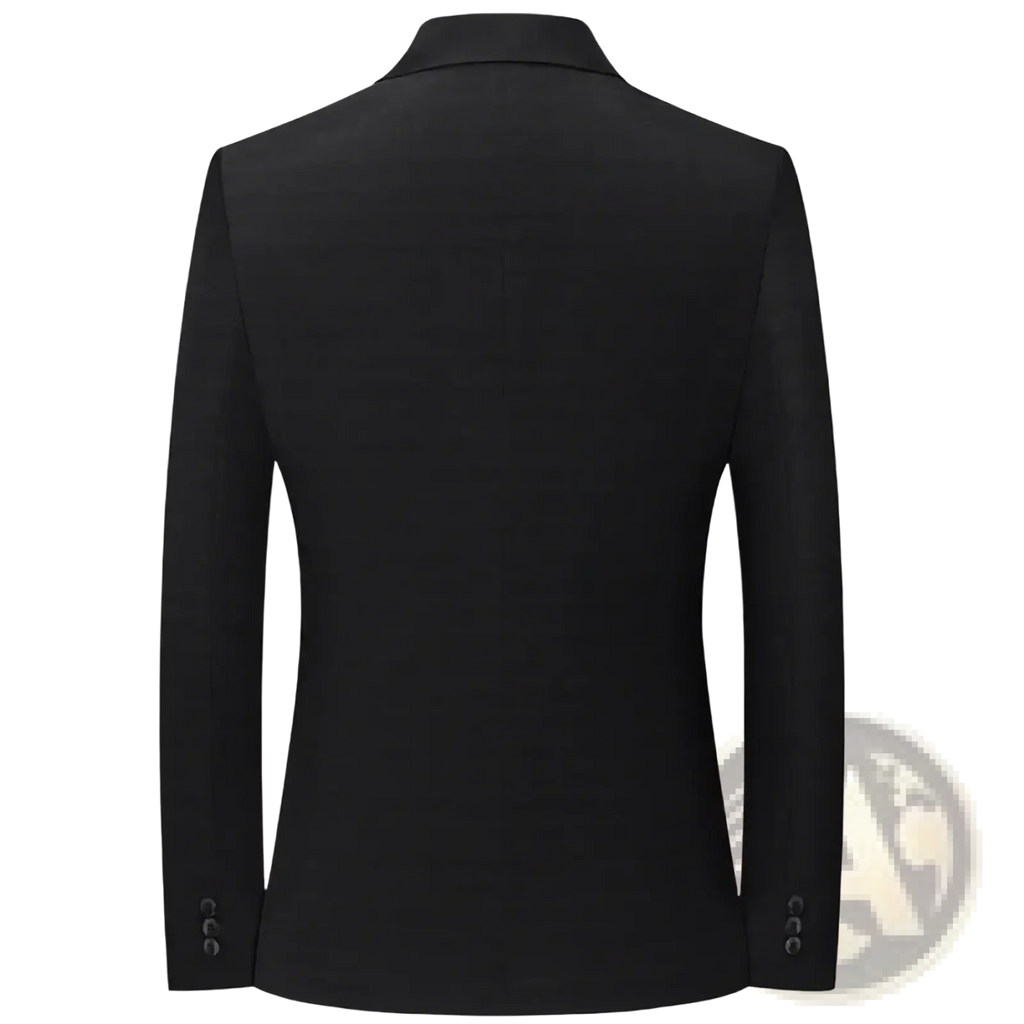 Men slim business blazer solid black tailored with classic collar and three-button cuffs non iron suit jacket