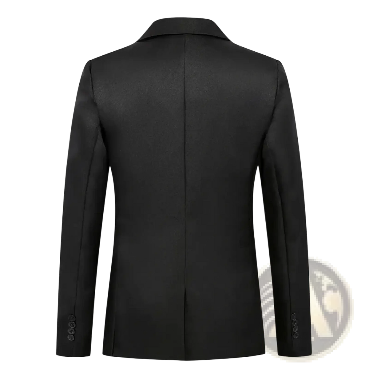 Men slim fit casual suit jacket in black tailored fabric with a sleek modern cut and subtle textured finish