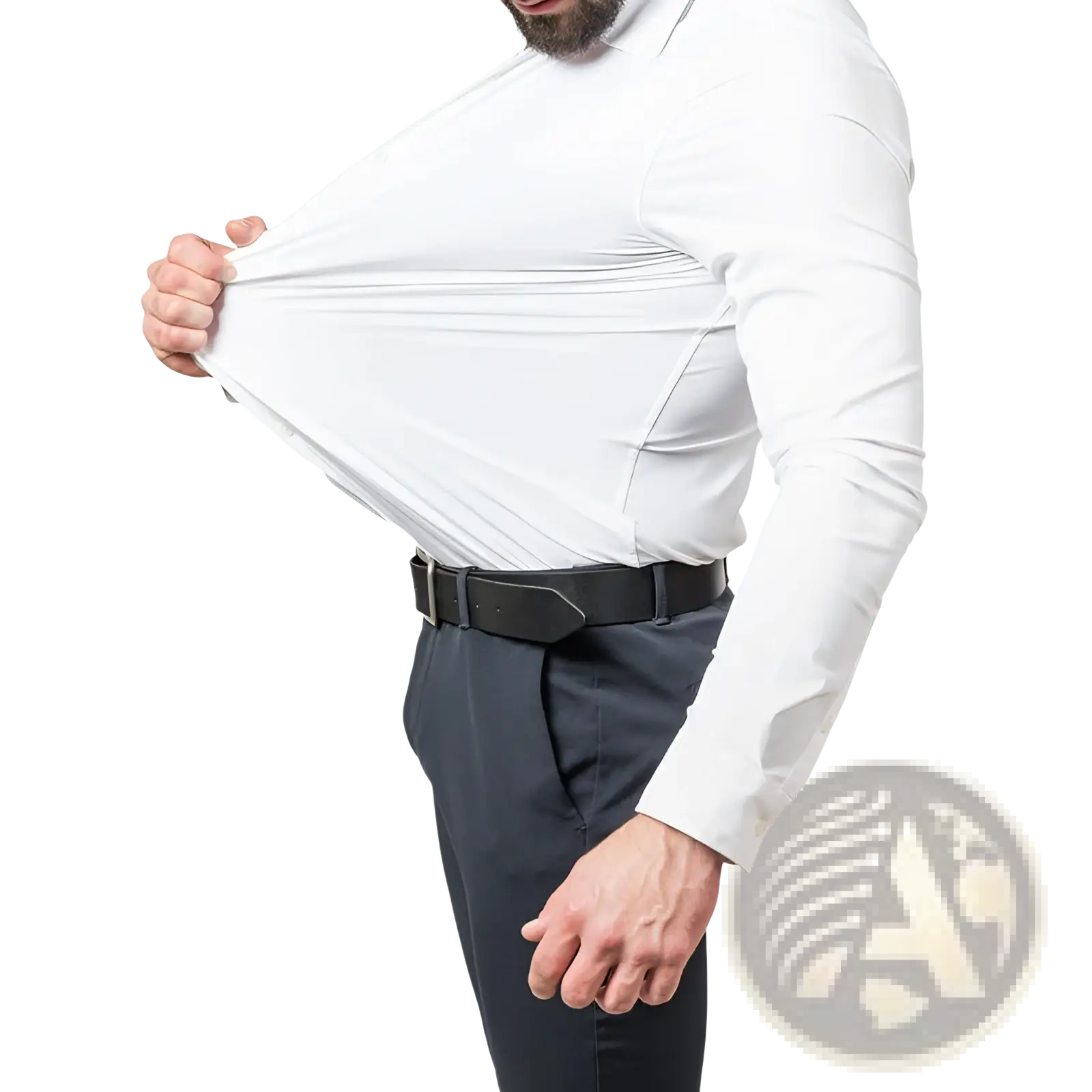 Men slim fit long sleeve business dress shirt in sleek white with tailored fit and crisp fabric for formal wear
