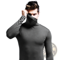 Men slim fit turtleneck long sleeve shirt in sleek dark gray with a form-fitting design for stylish comfort