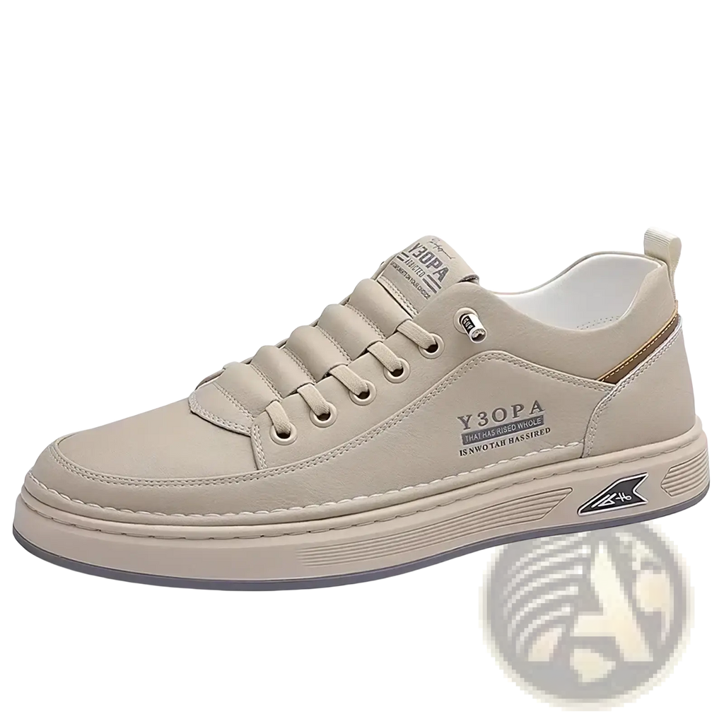 Men slip on casual sneakers beige with textured upper stitched detailing and chunky rubber sole by y3opa