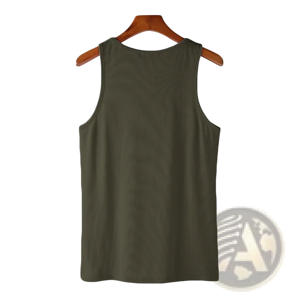 Men solid color casual olive green ribbed sleeveless tank top from Incerun available in sizes S to 5XL