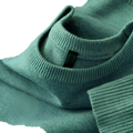 Men solid color knit sweater slim fit pullover in soft moss green cashmere with ribbed crew neck and cuffs