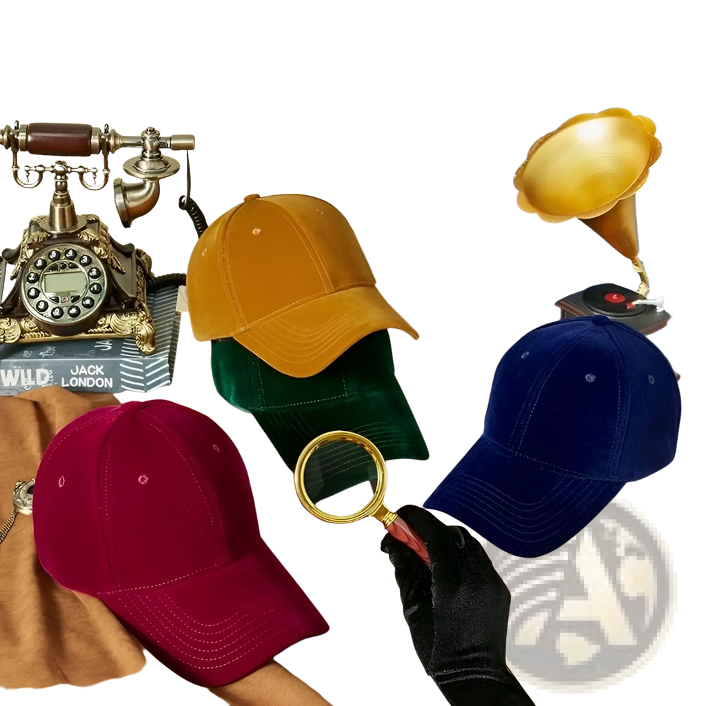 Men suede baseball cap in rich mustard yellow velvet with subtle stitching and soft textured fabric for winter wear