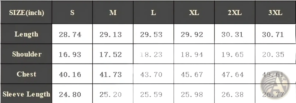 Men suede blazer casual suit jacket size chart showing measurements in inches for sizes s through 3xl