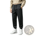 Black fleece sweatpants for men with drawstring waist elastic cuffs and relaxed fit casual athletic joggers