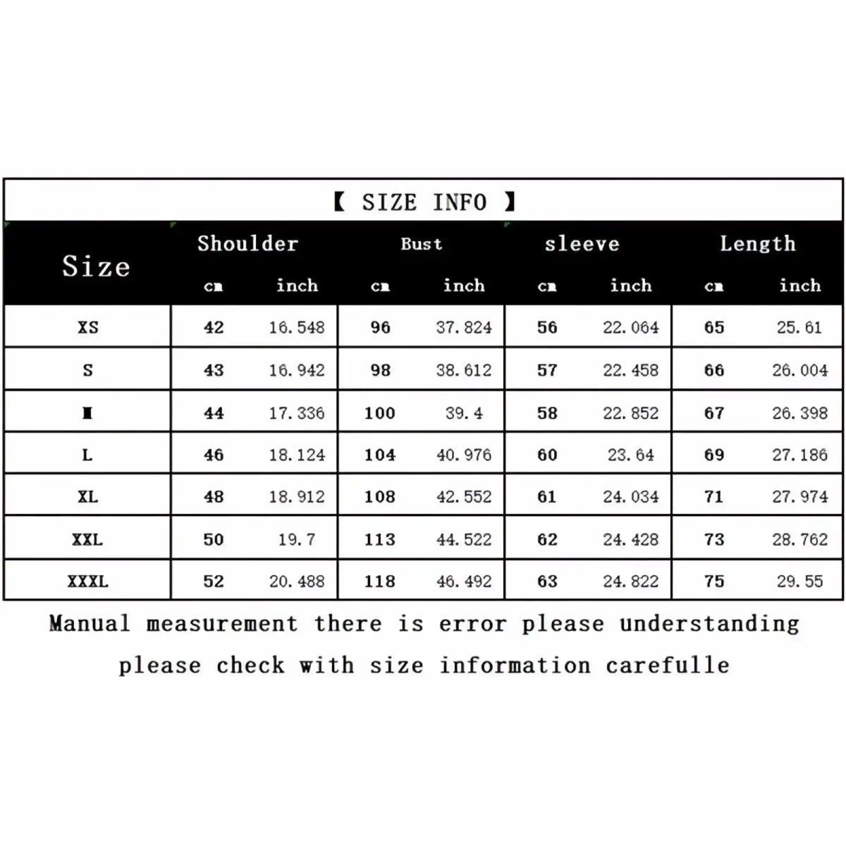 Size chart for men textured knit zip cardigan showing measurements in centimeters and inches from XS to XXXL