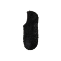 Black men thermal fleece non-slip house sock with plush textured material and grip dots on the sole