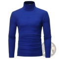 Royal blue men thermal turtleneck slim fit winter shirt with smooth form-fitting long-sleeved fabric