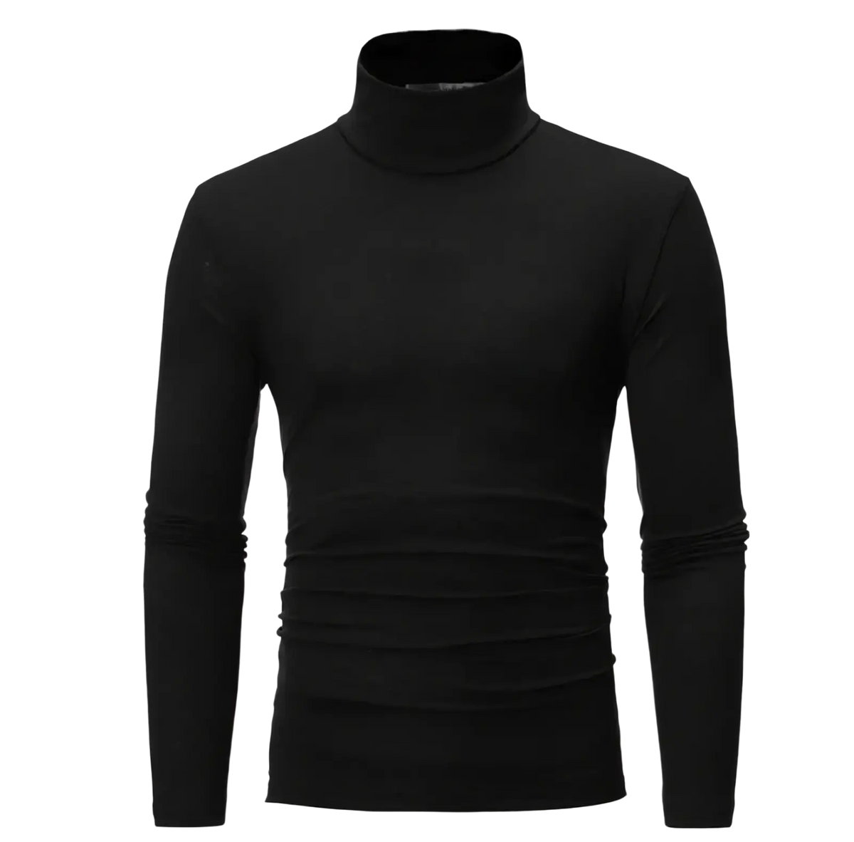 Men thermal turtleneck slim winter shirt in black with long sleeves made of smooth stretchy fabric