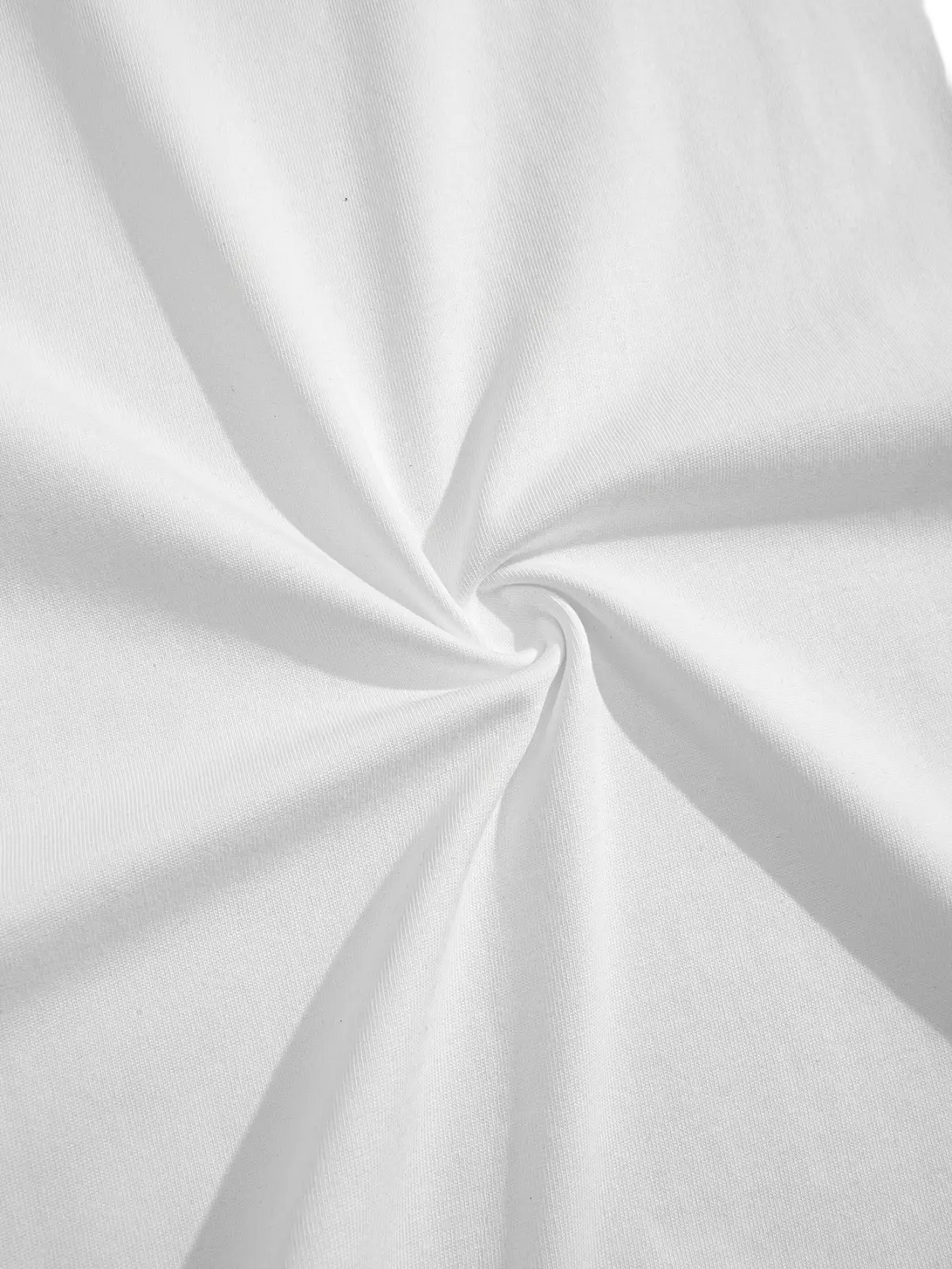 Men vintage graphic tank top in white with smooth textured fabric and subtle ribbed weave for loose streetwear style