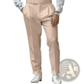 Men white formal suit pants plus size elegant beige pleated trousers with tailored fit and buttoned waistband