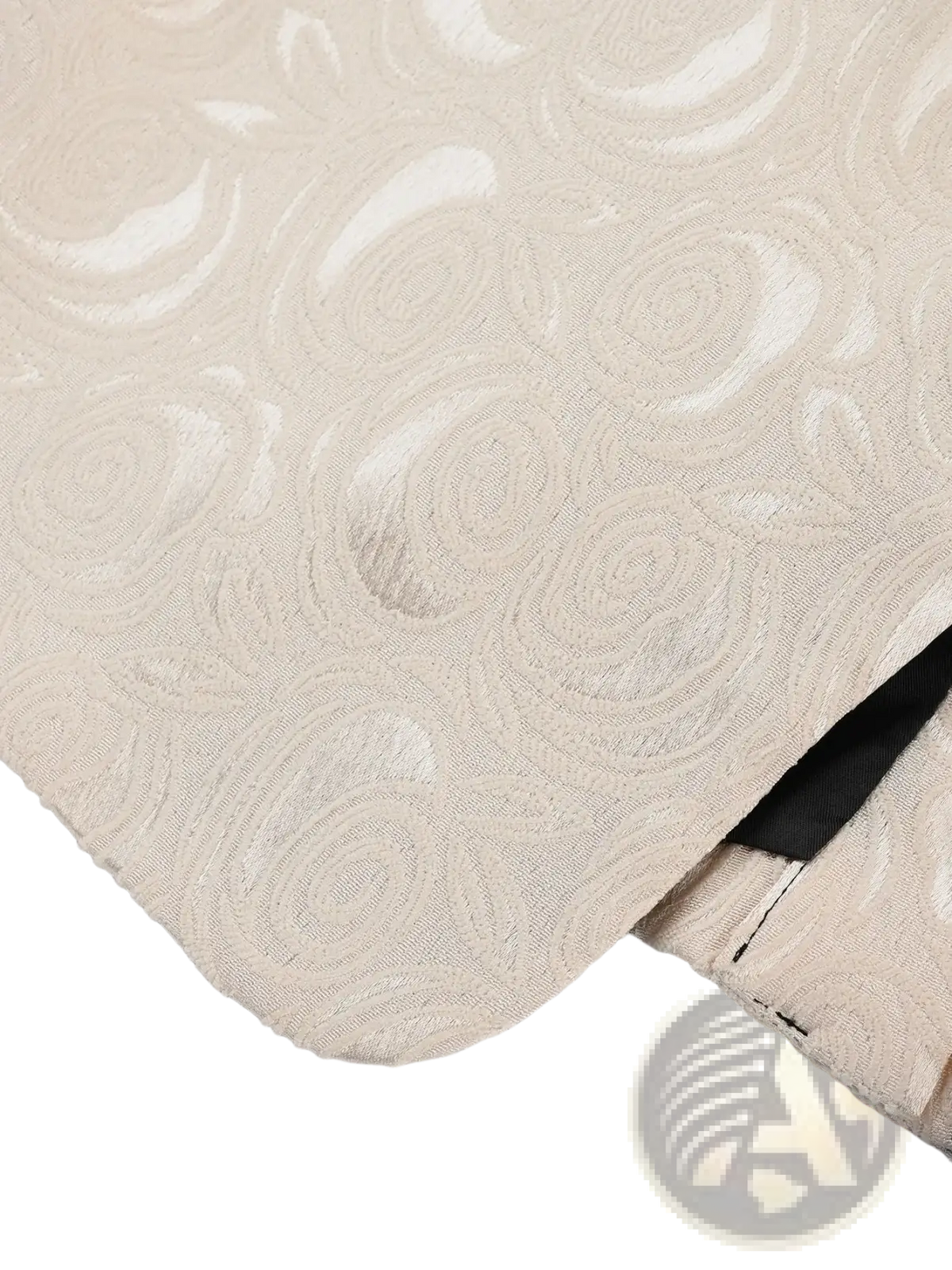 Men white jacquard tuxedo jacket slim fit blazer in beige textured fabric with swirling raised pattern detail