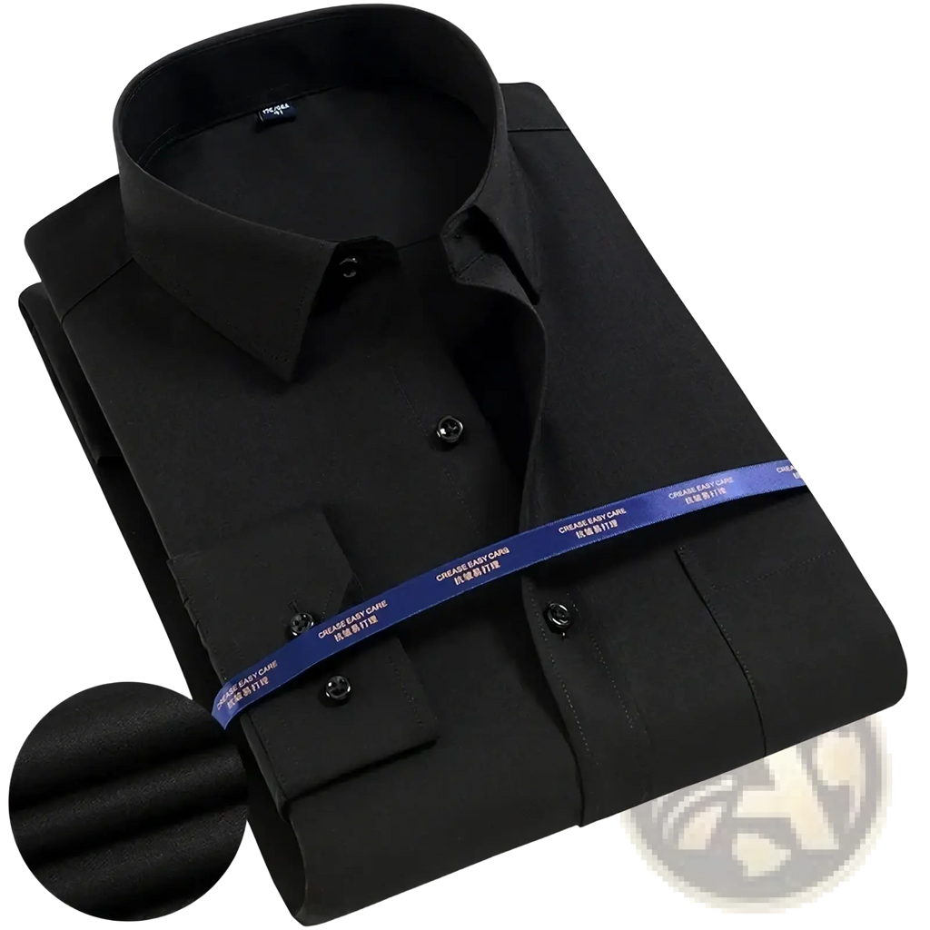 Men white long sleeve formal dress shirt 5xl with crisp collar and button-down front for professional wear