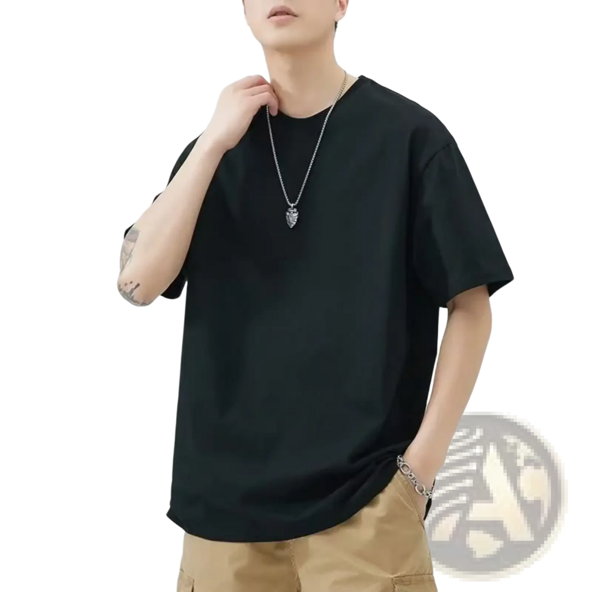 Black oversized cotton t-shirt with short sleeves and a relaxed fit for men white oversized cotton tshirt product line